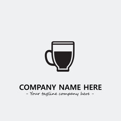 Cup illustration black and white for logo company vector image
