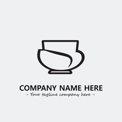 Cup illustration black and white for logo company vector image
