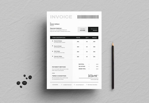 Minimalist Invoice Template Professional and Elegant Business Design