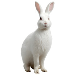 Obraz premium Pretty white rabbit isolated on a white background