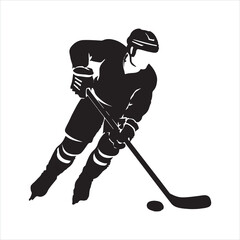 hockey players black silhouette
