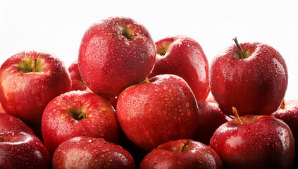 tas de pommes rouges sur un fond blanc