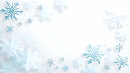 Snowflake Winter Background: Light Blue and White Festive Design