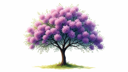 Stunning Watercolor Illustration of a Jacaranda Tree in Full Bloom