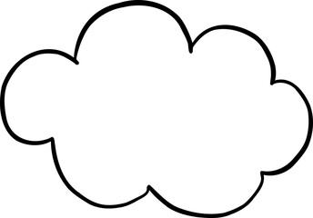 Fluffy Cloud Simple Outline Hand Drawn