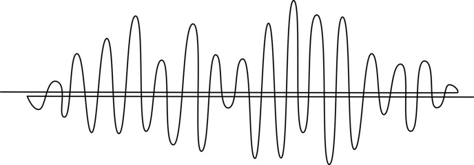  Abstract music waves one line art vector