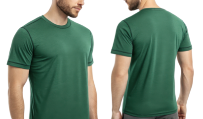 stylish green t shirt template showcasing modern design perfect for casual wear or sports activities