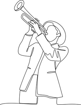 line art trumpet player clip art preview