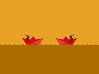 Different maxims, businessmen lead paper boats in different directions