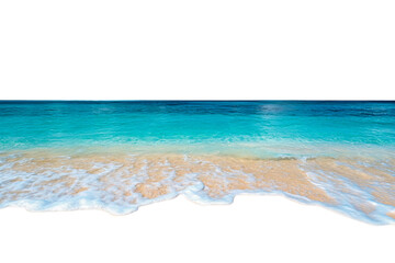 Seascape waves crashing on sandy beach tropical paradise view cut out