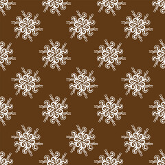 seamless pattern abstract white object on brown background