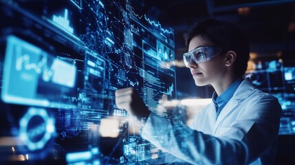 A data scientist developing predictive models for global supply chain optimization, high-tech lab with real-time logistics data analysis and simulation, Scientific style