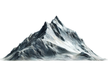 Snow-capped mountain summit majestic landscape nature scene cut out