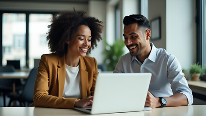 Diverse Colleagues Collaborating: Latin and Asian Business Executives in Office Meeting Illustration