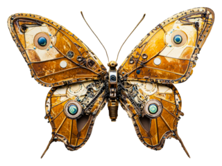 Artistic mechanical butterfly sculpture cut out