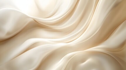 Obraz premium Soft cream fabric draping, elegant flowing texture, perfect for fashion design or home decor projects, inviting aesthetic appeal.
