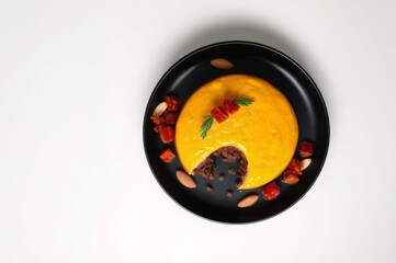 Top-down view of bobotie