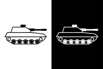 Download Military Tank Silhouette Vector Clean Black & White Design.
