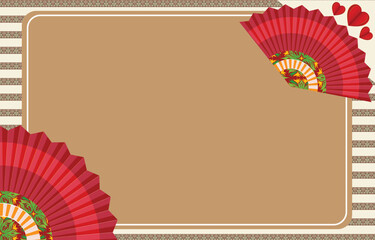 fan card Chinese china celebration frame happy new year