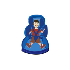 Baby car seat cartoon vector illustration
