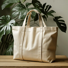 White Cotton eco friendly tote bag , Templat.Mockup.