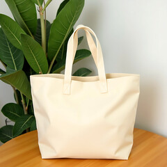 White Cotton eco friendly tote bag , Templat.Mockup.