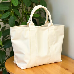 White Cotton eco friendly tote bag , Templat.Mockup.