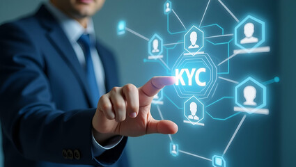 Hand Interacting with Holographic KYC Compliance Interface for Identity Verification in Empty Space