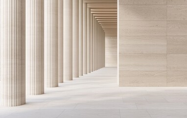 Obraz premium Modern architectural detail of pale stone facades in abstract perspective, emphasizing structure, symmetry, and minimalist expression