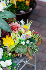 Colorful artificial flower arrangement with realistic details

