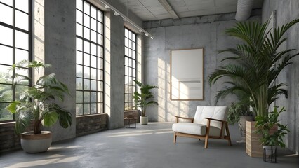 modern home interior with window