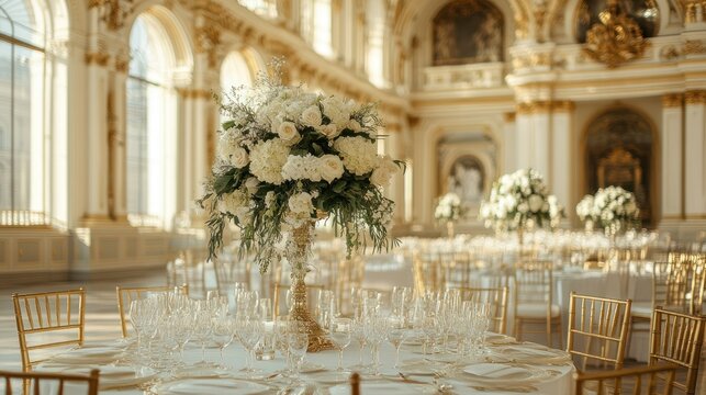 Elegant Wedding Reception in a Grand Ballroom