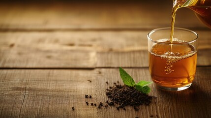 Fototapeta premium Pouring Tea: A Moment of Tranquility