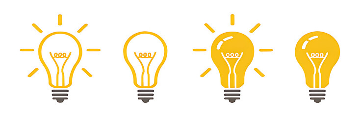 Bright light bulb idea on a yellow background representing creativity and innovation.