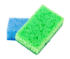 Sponges for washing dishes isolated on white background.