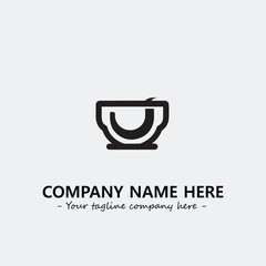 Cup illustration black and white for logo company vector image
