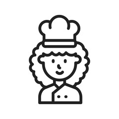 Woman Cooking icon vector image. Suitable for mobile apps, web apps and print media.