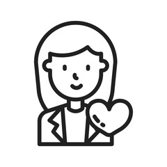 Woman Favorite icon vector image. Suitable for mobile apps, web apps and print media.