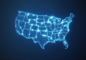 Obraz premium A detailed map of the united states is completely covered in snow and trees