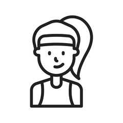 Sporty Lady icon vector image. Suitable for mobile apps, web apps and print media.