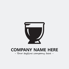 Cup illustration black and white for logo company vector image
