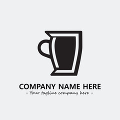 Cup illustration black and white for logo company vector image
