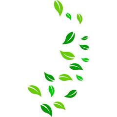 Flying Green Leaves