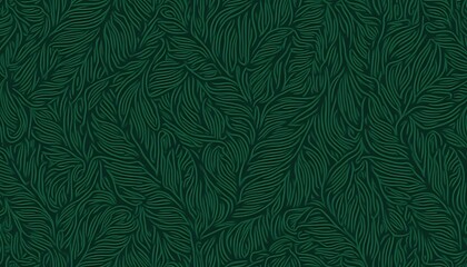 Elegant Green Leaf Pattern Background - Natural Organic Textile Design