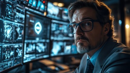 Cybersecurity Expert Monitoring Data Streams