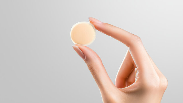 Woman's Hand Holding a Glowing Acne Patch for Clear Skin Treatment