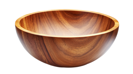 Wooden Bowl: A meticulously crafted wooden bowl showcasing the natural beauty of wood grain, offering a sense of warmth and rustic elegance, perfect for displaying food.