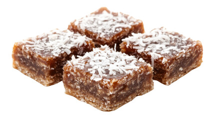 Delightful Dessert Squares: These mouthwatering dessert squares, generously sprinkled with coconut flakes, beckon with a blend of textures and flavors.