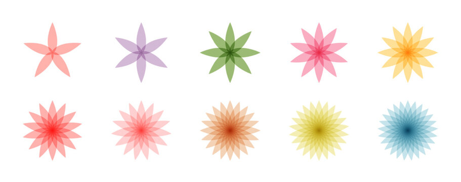 Minimal flower design abstract background. Flower design with depth effect. Simple flower icon vector file for projects.
