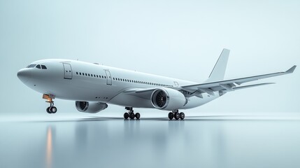 Fototapeta premium Modern Airplane on Runway: A Symbol of Air Travel
